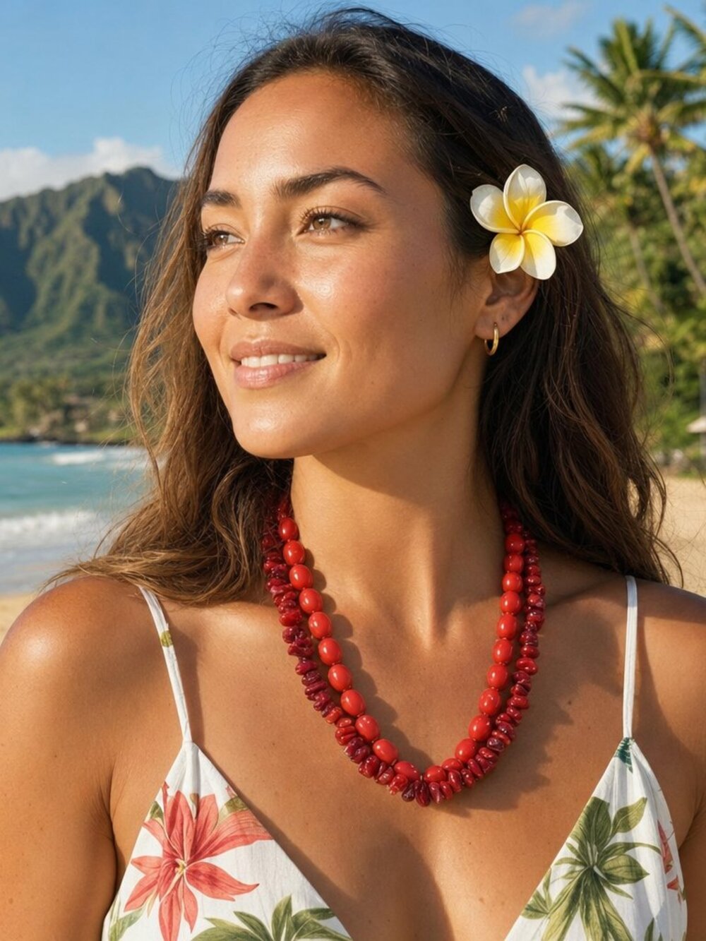 Elegant Red Coral Beaded Necklace
